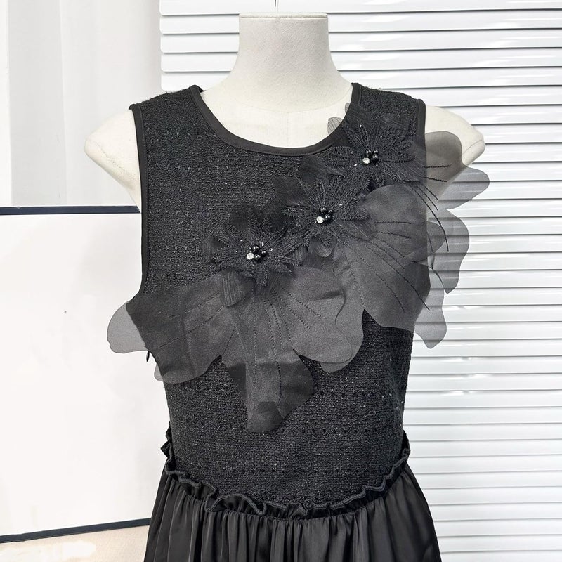 JRYYR Flower Lace Appliques, 3D Embroidery Patches for Dresses, Flower Appliques for Clothing, Bags, Jewelry DIY Crafts (Black-1) - Image 2